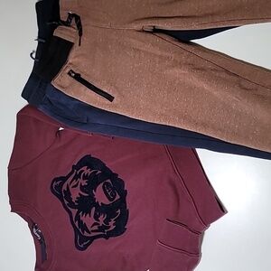 5/$30 GEORGE Velvet Beqr Grizzly Crewneck + OLD NAVY + GAP Joggers Bundle